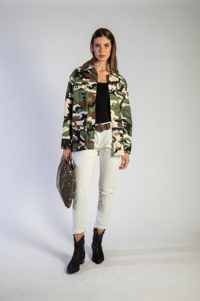 FIELD JACKET CAMO COTONE