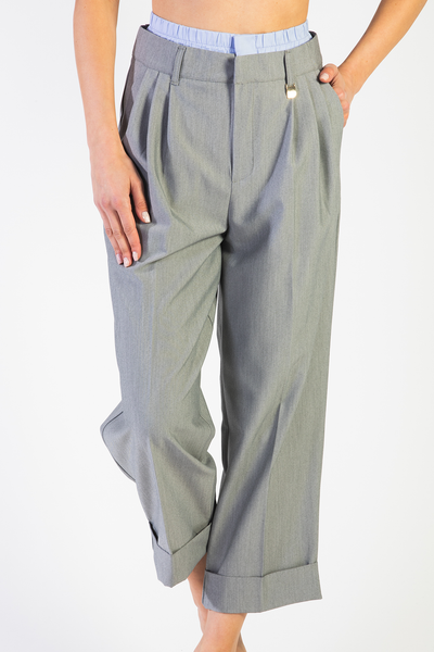 PANT. CROPPED PINCE VISCOSA