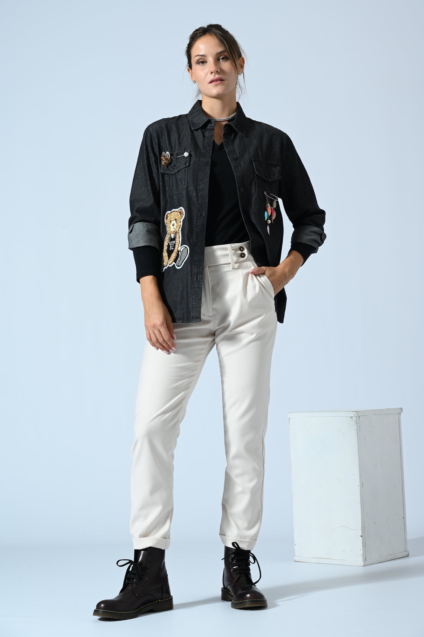 CAMICIA JEANS RE-LOVED BEAR