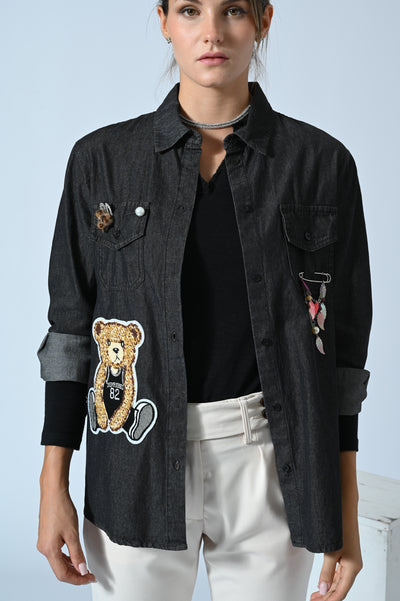 CAMICIA JEANS RE-LOVED BEAR