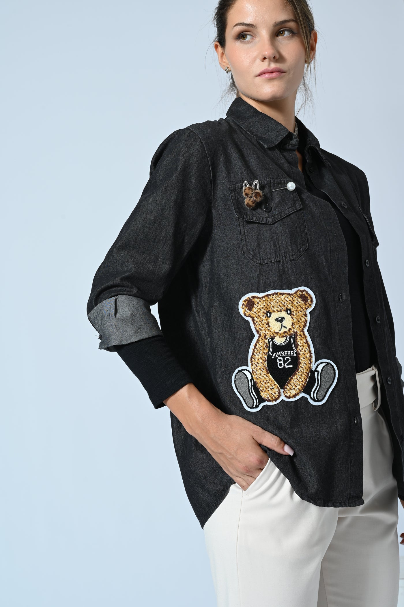 CAMICIA JEANS RE-LOVED BEAR