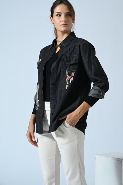 CAMICIA JEANS RE-LOVED BEAR