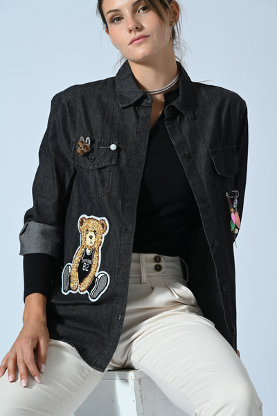 CAMICIA JEANS RE-LOVED BEAR