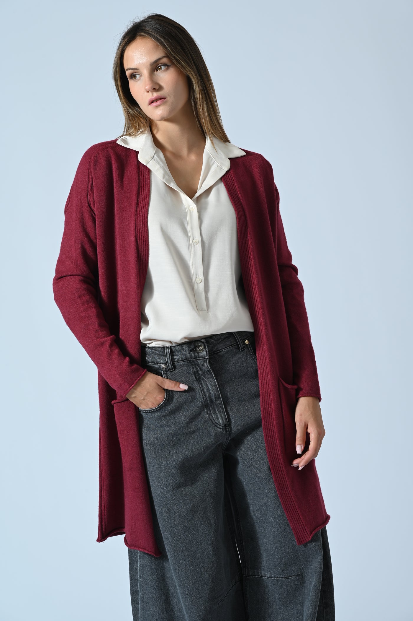 CARDIGAN LUNGO APERTO