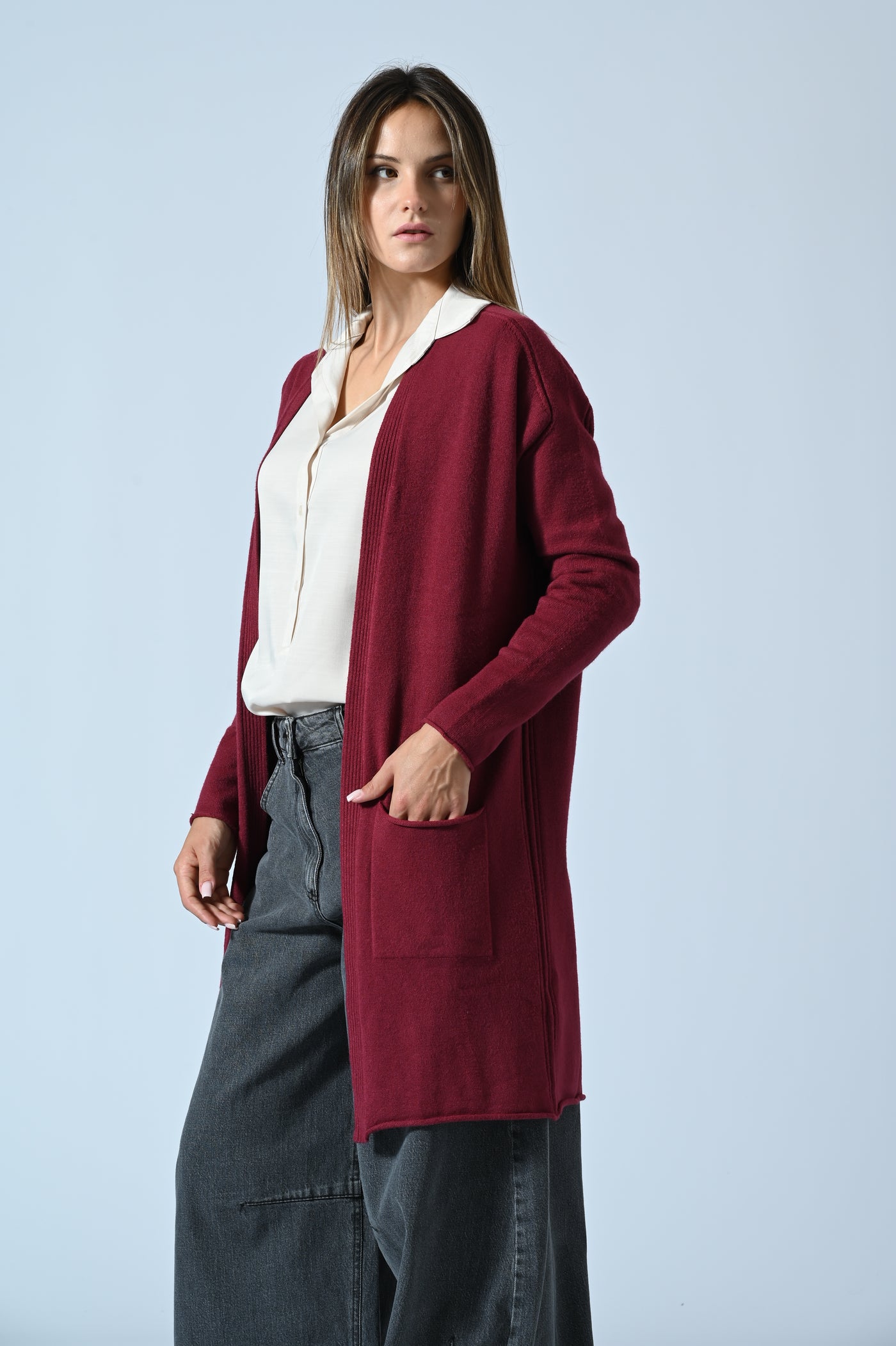 CARDIGAN LUNGO APERTO