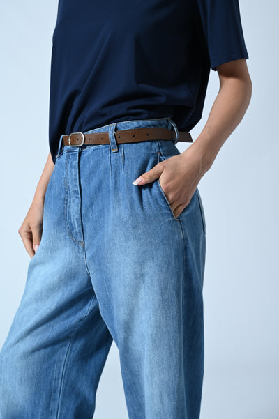 JEANS BOY-FIT PINCE CINT.