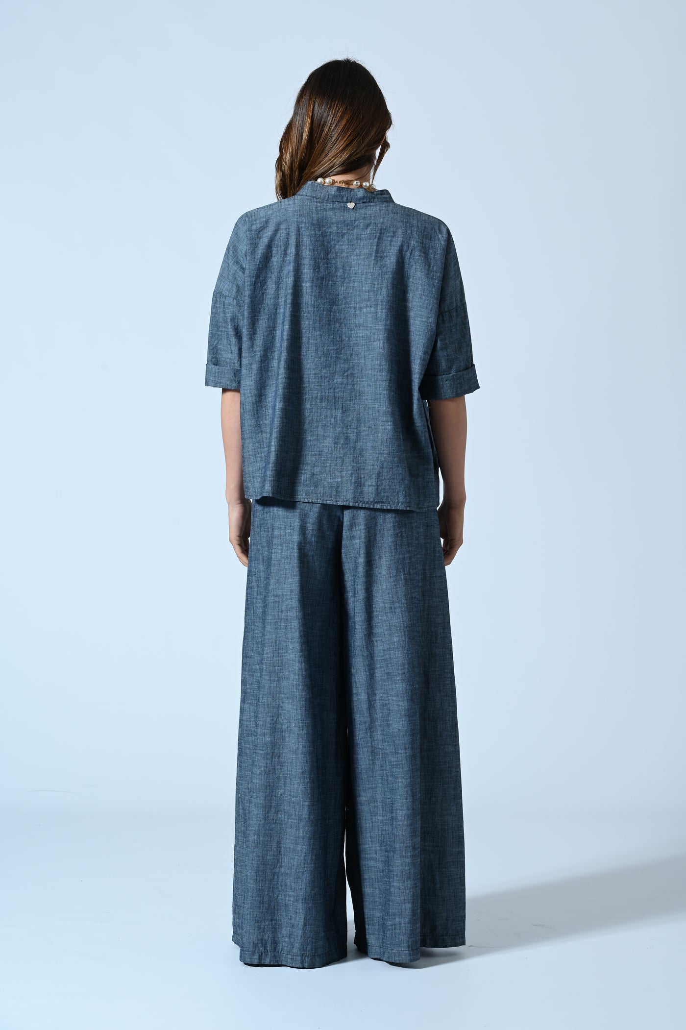 PANT. PALAZZO CHAMBRAY FIAMM