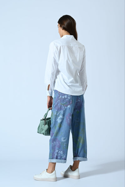 JEANS WIDE LEG FLOWER
