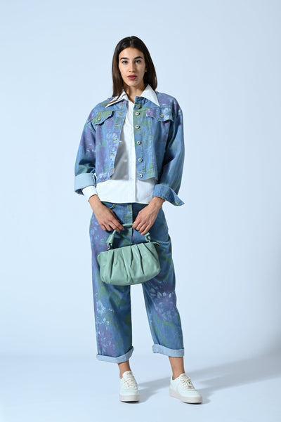 JEANS WIDE LEG FLOWER
