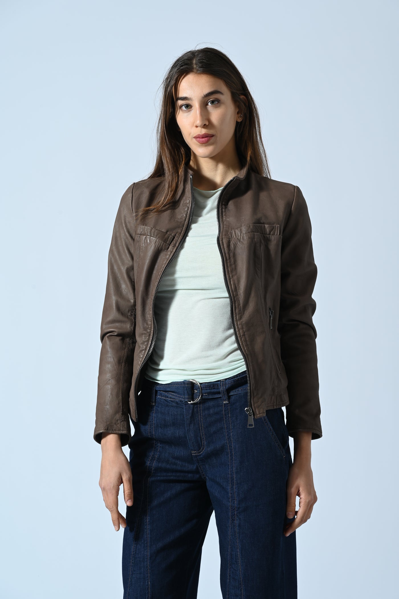 BIKER VERA PELLE LAVATO