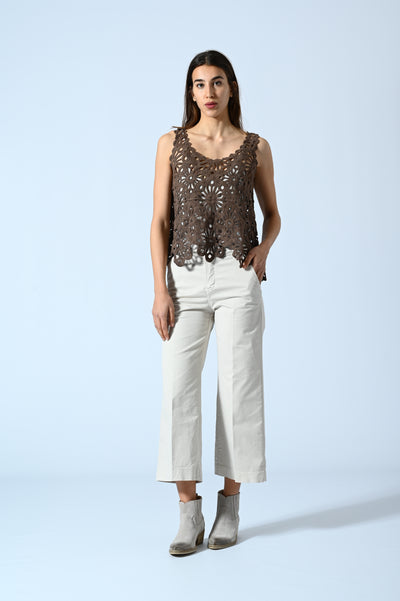 PANT. CHINO PALAZZO CROPPED