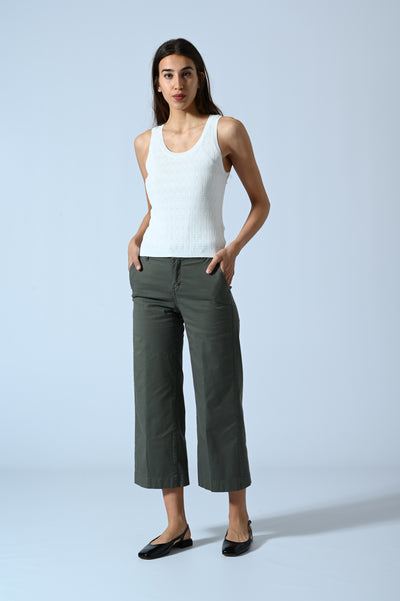 PANT. CHINO PALAZZO CROPPED