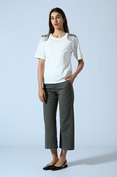 PANT. CHINO PALAZZO CROPPED