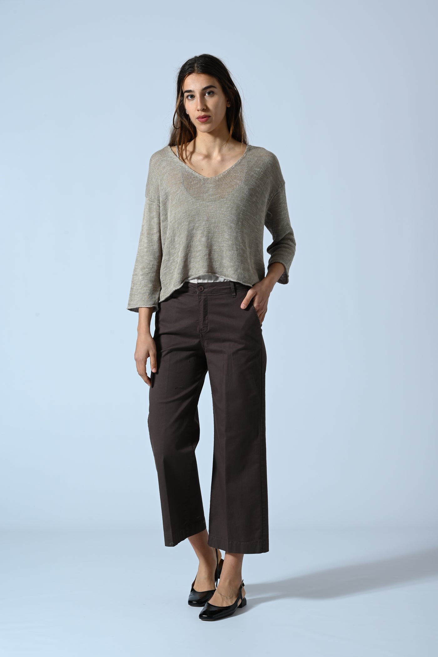 PANT. CHINO PALAZZO CROPPED