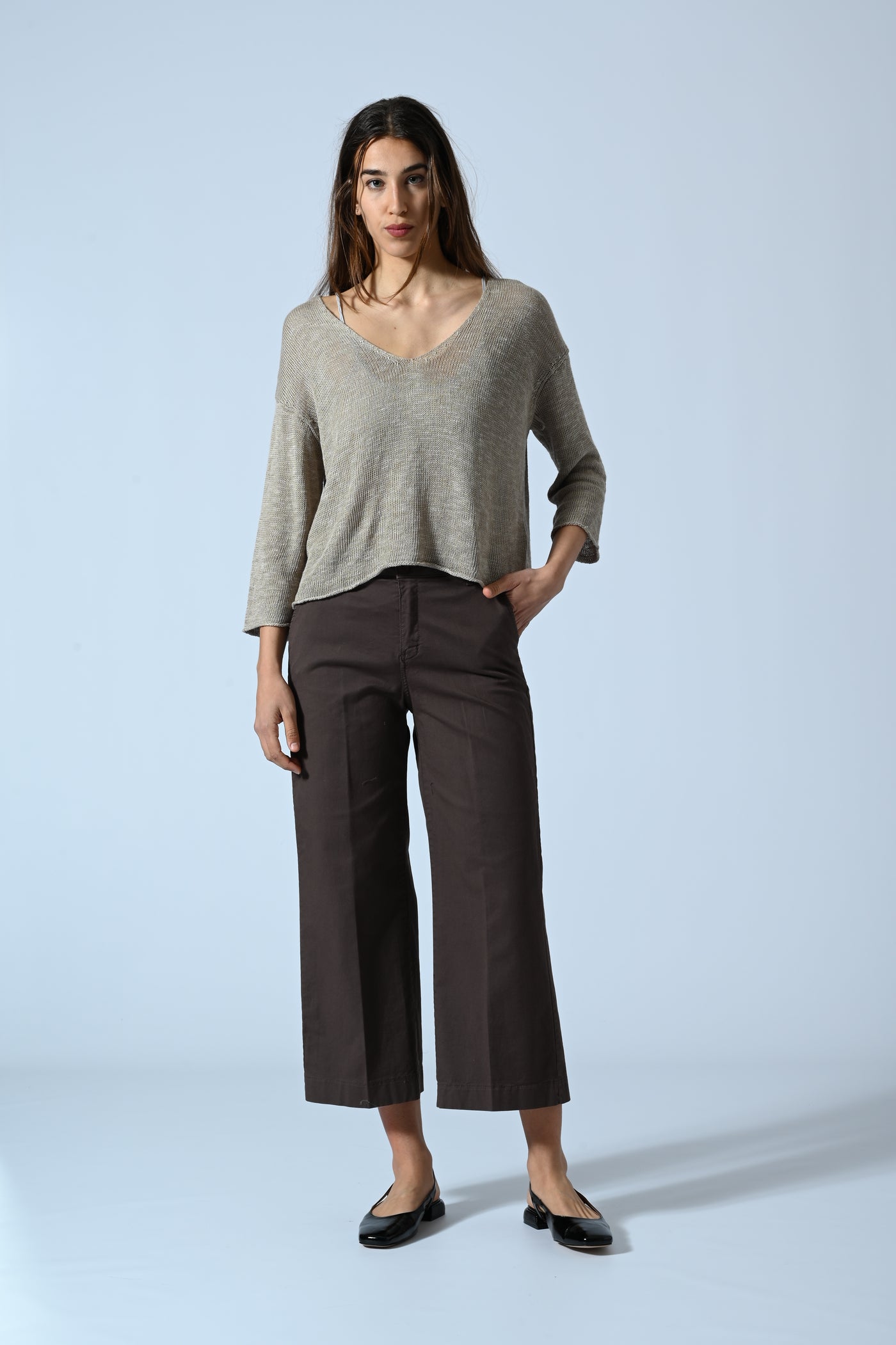 PANT. CHINO PALAZZO CROPPED
