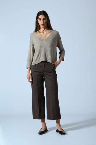 PANT. CHINO PALAZZO CROPPED