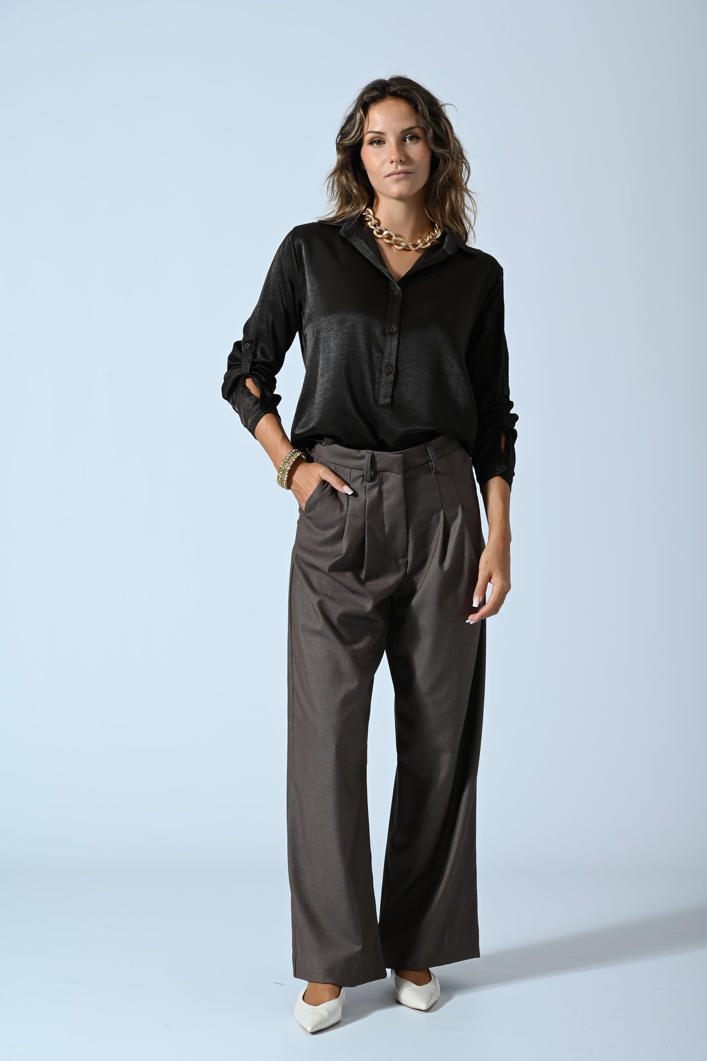 PANT. PALAZZO M/LANA DOPP PINC