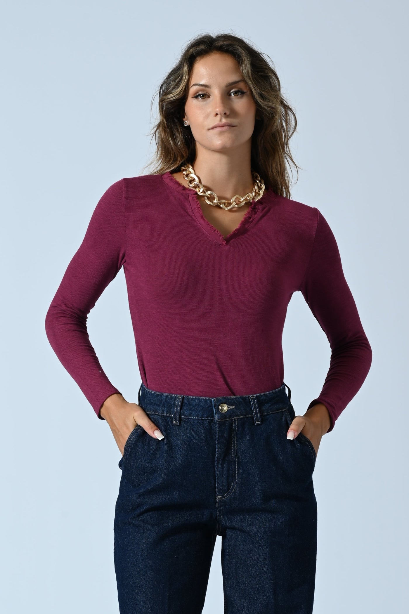 MAGLIA A COSTINE COLLO SERAFINO