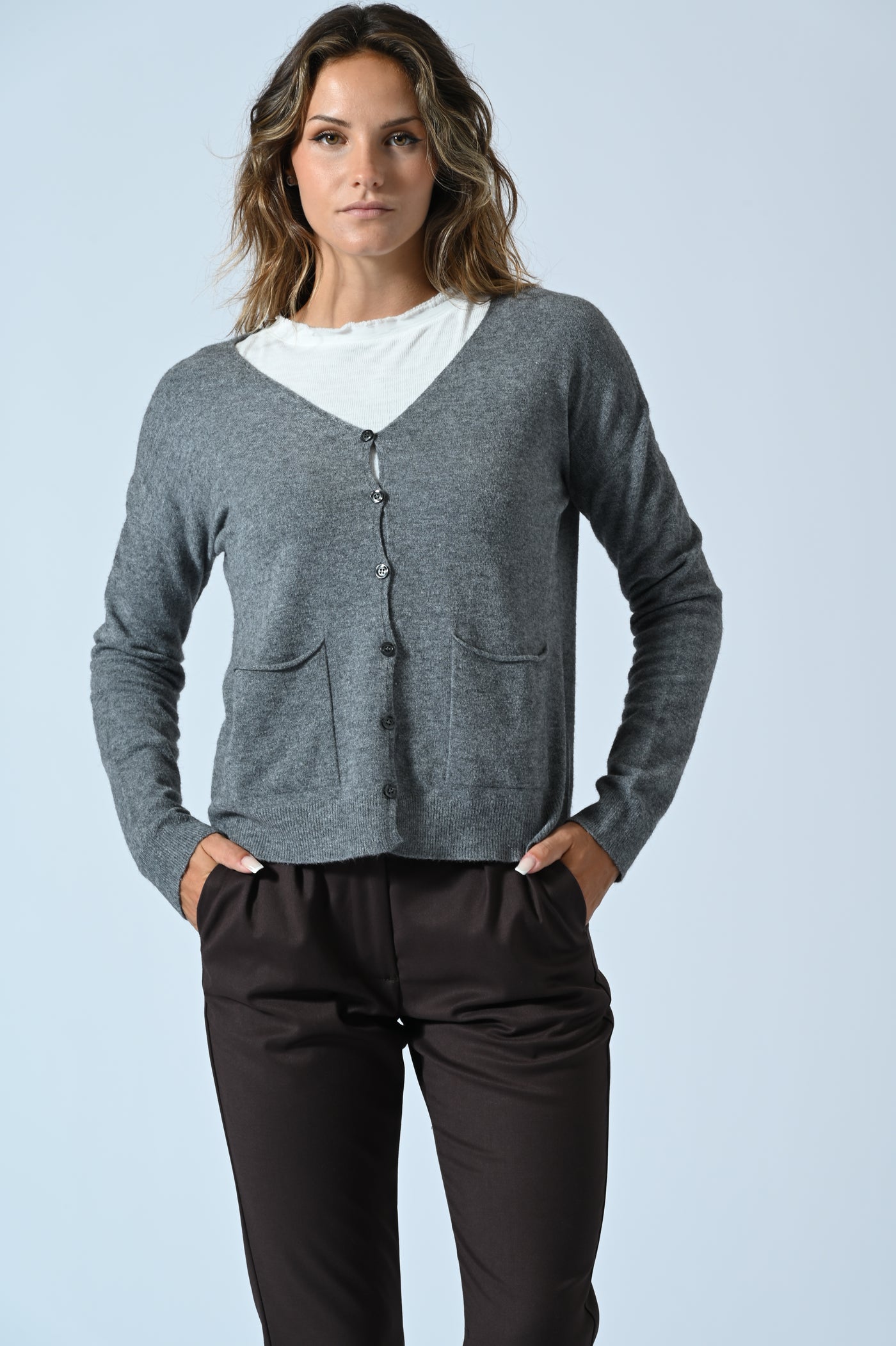 CARDIGAN TASCHE VISCOSA