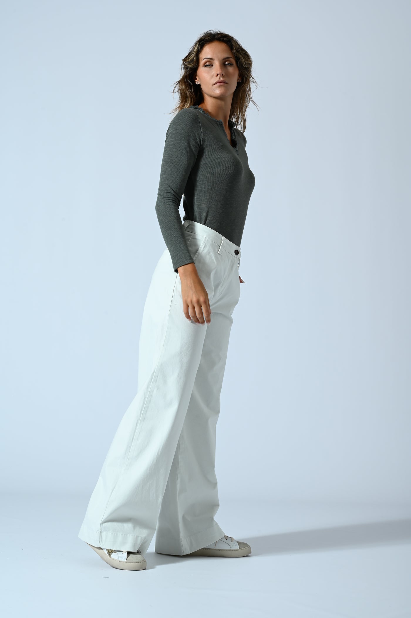 PANT. CHINO PALAZZO COTONE