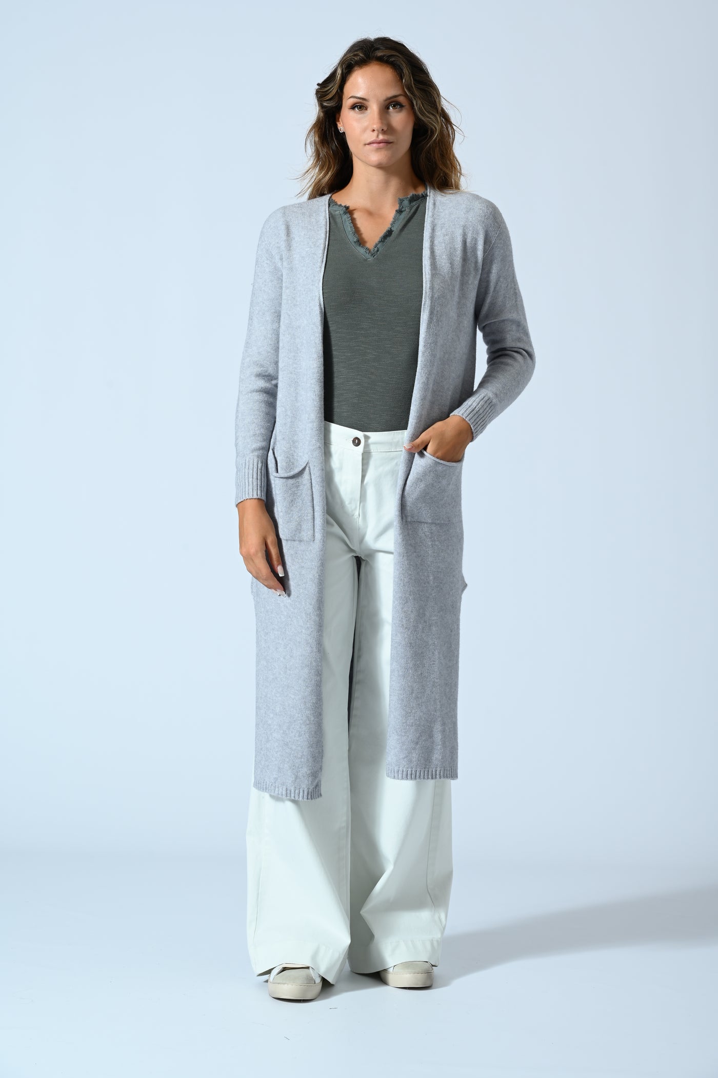 CARDIGAN LUNGO SPACCHI