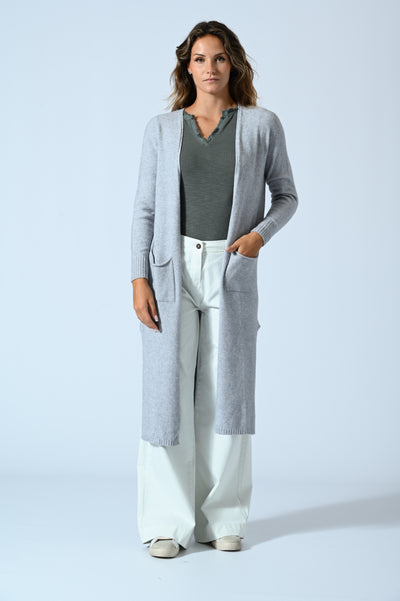CARDIGAN LUNGO SPACCHI