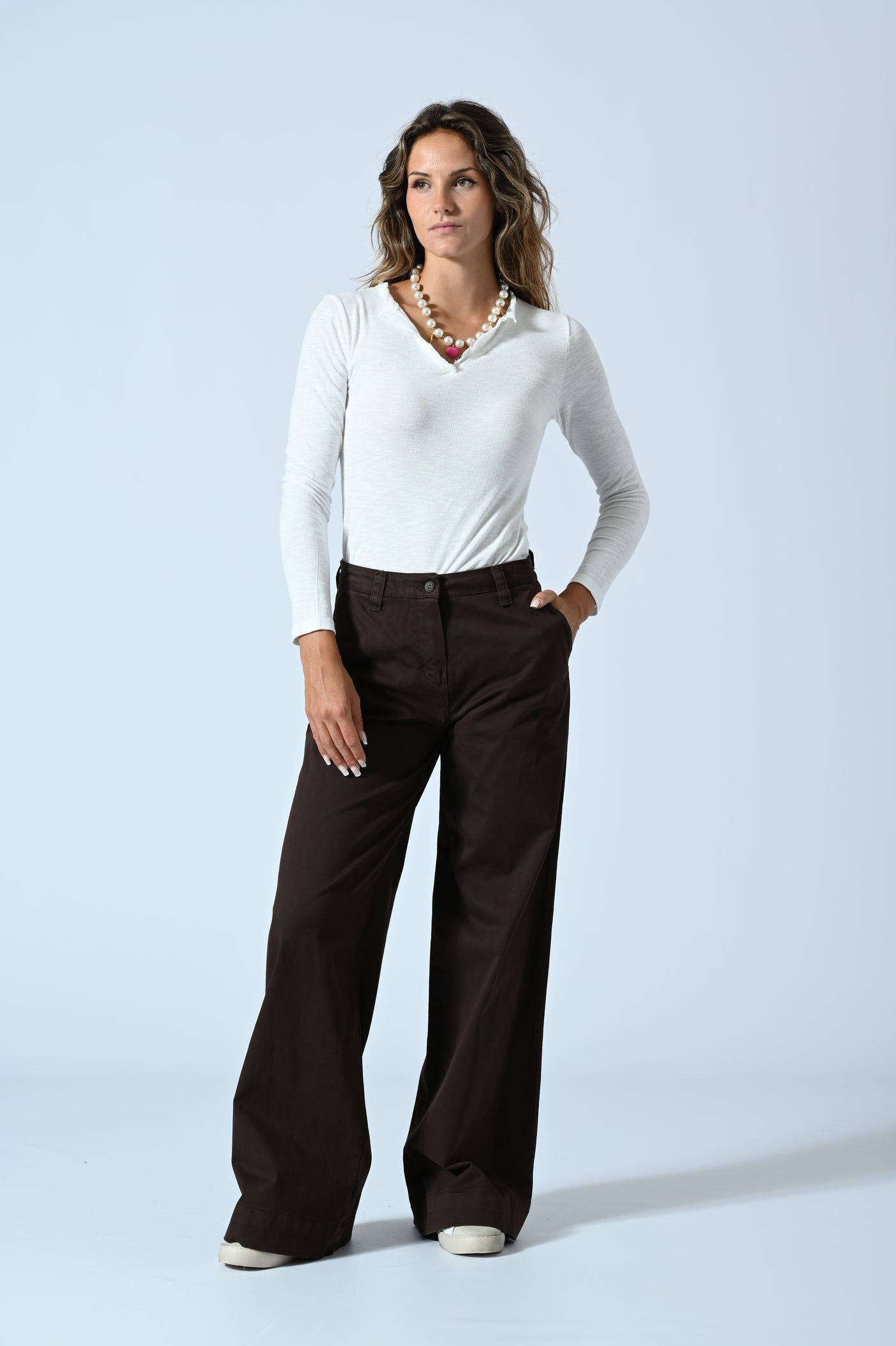 PANT. CHINO PALAZZO COTONE