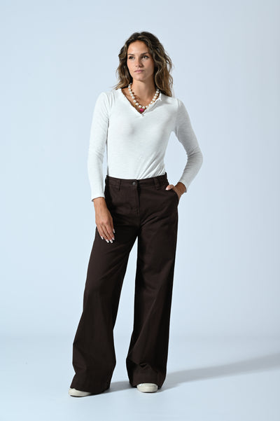PANT. CHINO PALAZZO COTONE