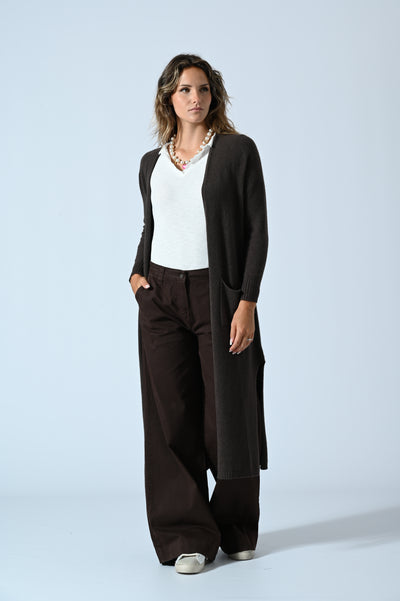 CARDIGAN LUNGO SPACCHI
