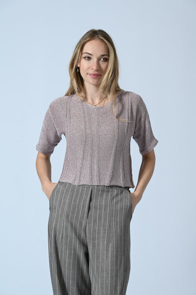 MAGLIA CROP JACQUARD LUREX