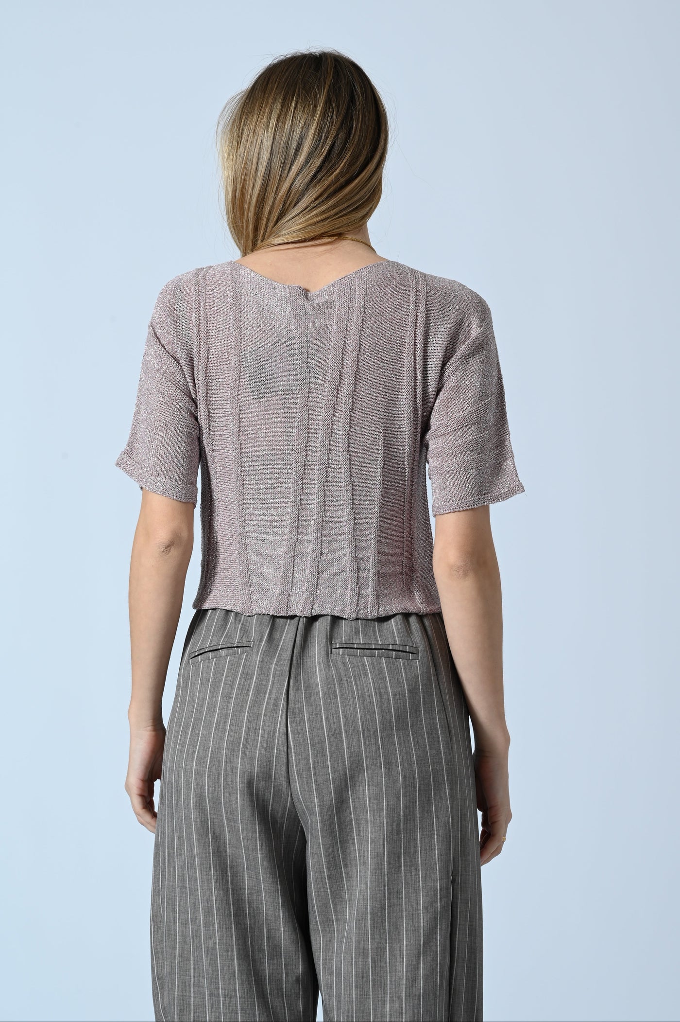 MAGLIA CROP JACQUARD LUREX