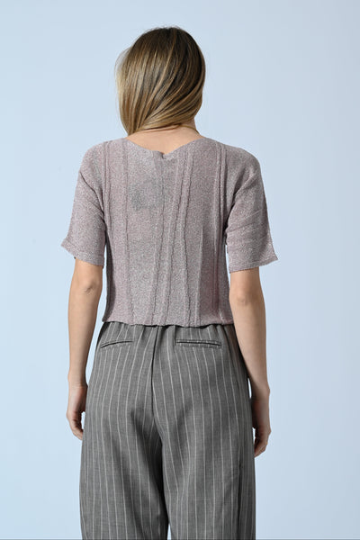 MAGLIA CROP JACQUARD LUREX