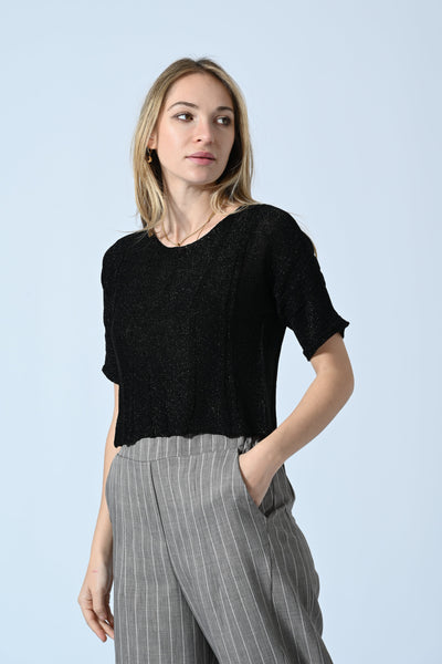 MAGLIA CROP JACQUARD LUREX