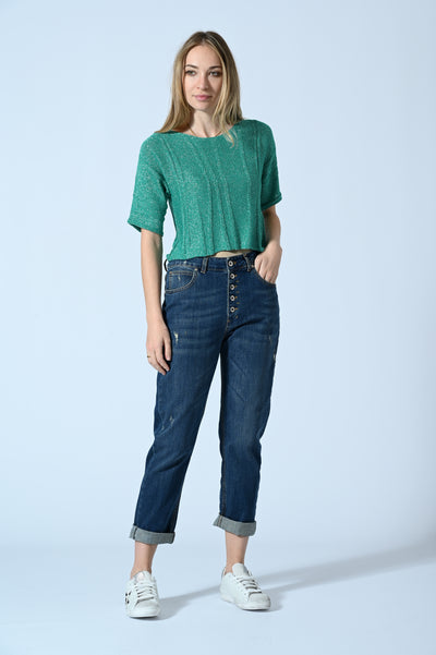 MAGLIA CROP JACQUARD LUREX