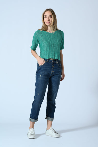 MAGLIA CROP JACQUARD LUREX
