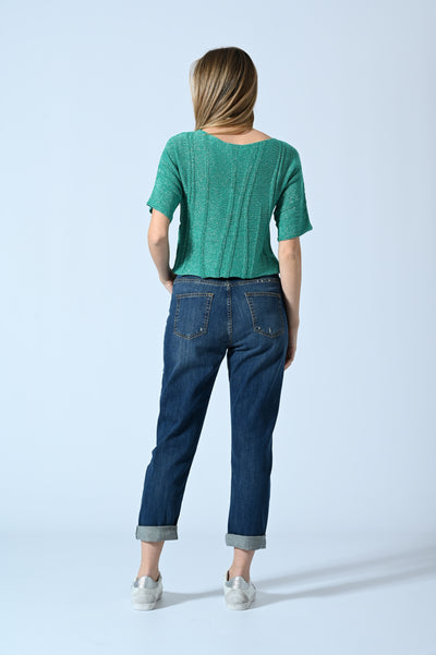 MAGLIA CROP JACQUARD LUREX