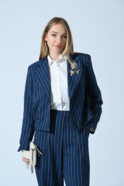 BLAZER CROP GESSATO SPILLE