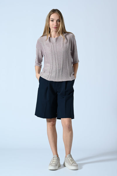 MAGLIA LUREX M/GOM. JACQUARD