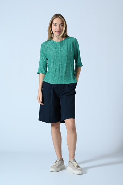 MAGLIA LUREX M/GOM. JACQUARD