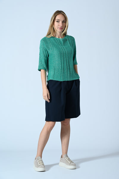 MAGLIA LUREX M/GOM. JACQUARD