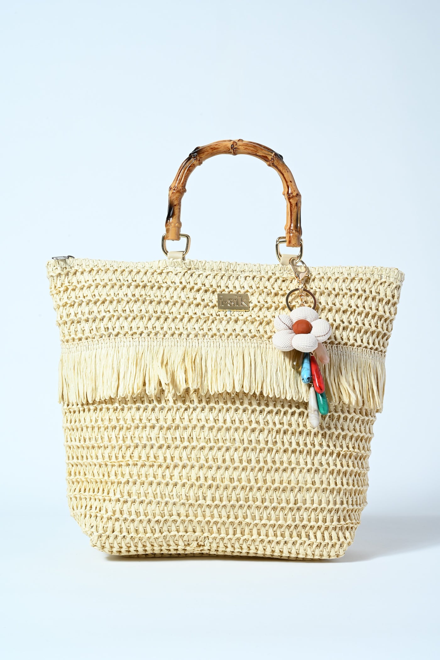 SHOPPING RAFFIA MAN. BAMBOO
