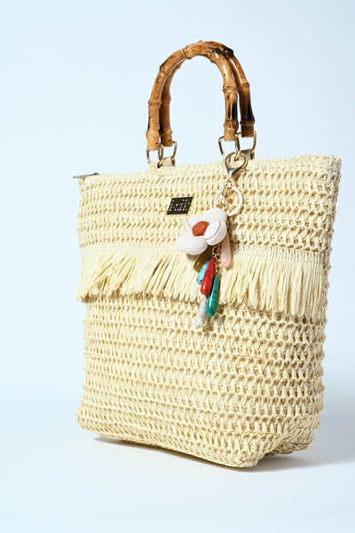 SHOPPING RAFFIA MAN. BAMBOO