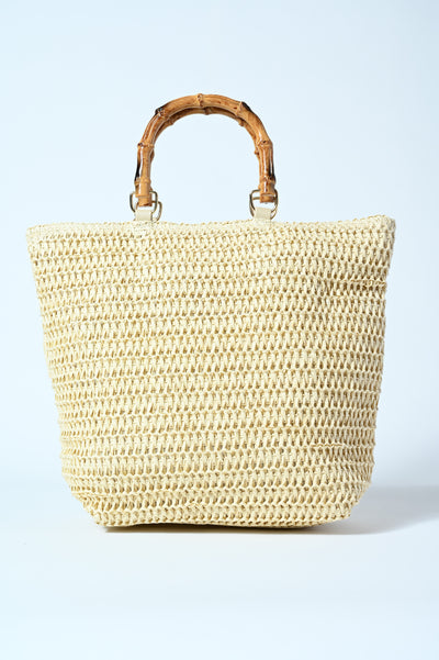 SHOPPING RAFFIA MAN. BAMBOO