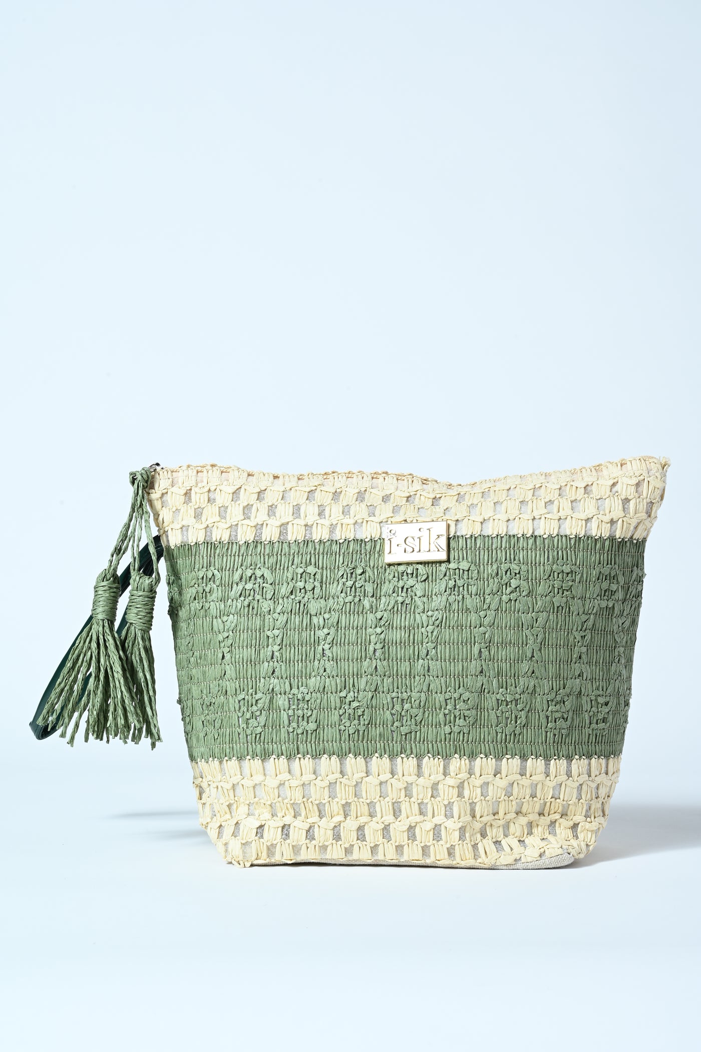 POCHETTE BICOLOR RAFFIA