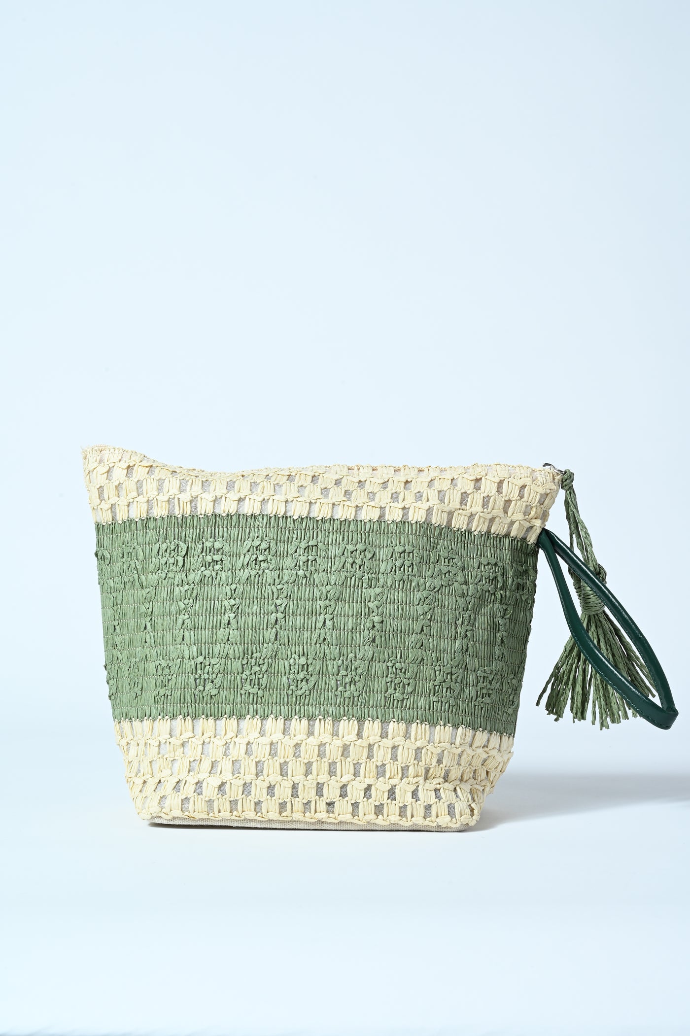 POCHETTE BICOLOR RAFFIA