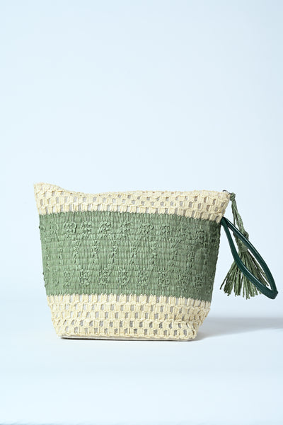 POCHETTE BICOLOR RAFFIA