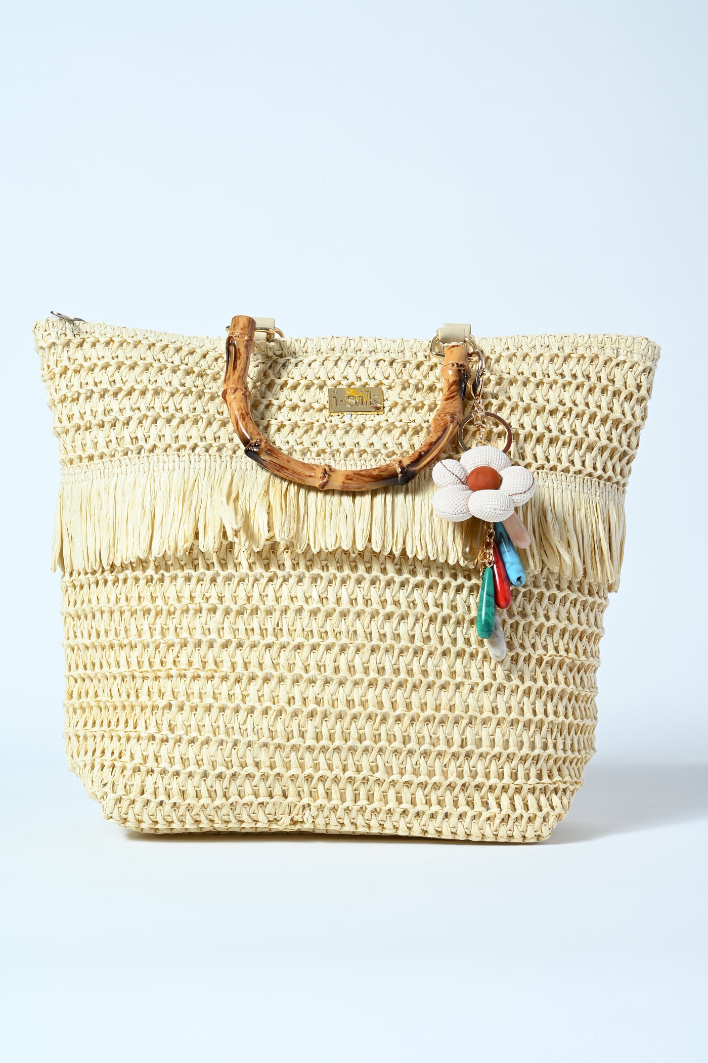 SHOPPING RAFFIA MAN. BAMBOO