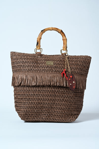 SHOPPING RAFFIA MAN. BAMBOO