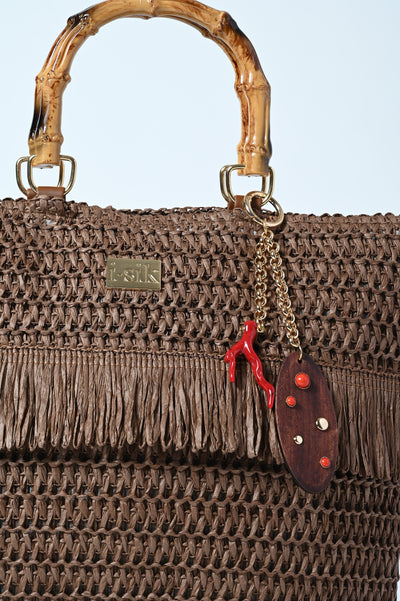 SHOPPING RAFFIA MAN. BAMBOO