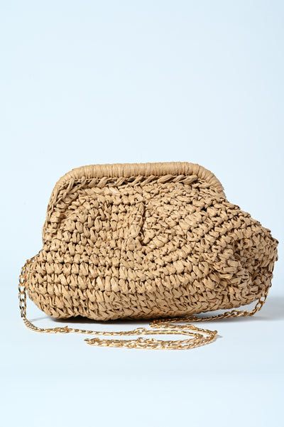 BORSA POUCHE RAFFIA